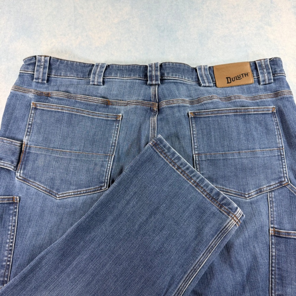 Duluth Carpenter Jeans Mens 44x30 Blue Excellent Ballroom Double Flex Standard - Picture 1 of 10